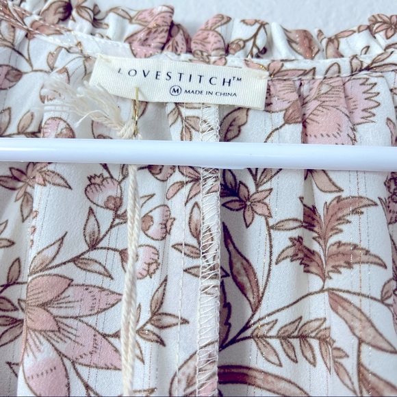 Lovestitch Floral Bell Sleeve Top NWT M - Picture 6 of 9